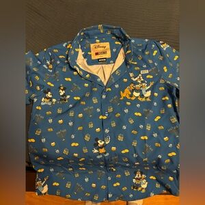 RSVLTS Disney Kids HANUKAH SHIRT Blue Button Down Shirt with Characters